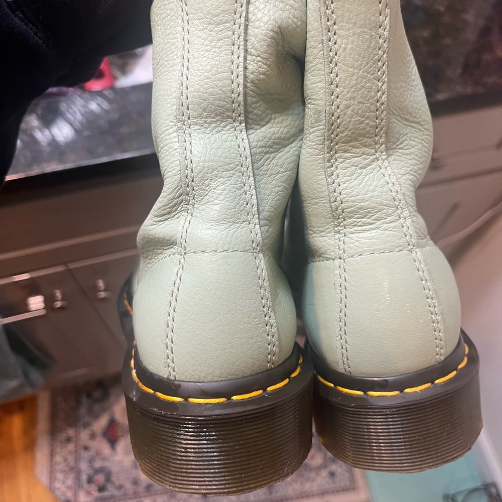 Dr. Martens Mint Green Leather Lace-Up Boot - Picture 5 of 6